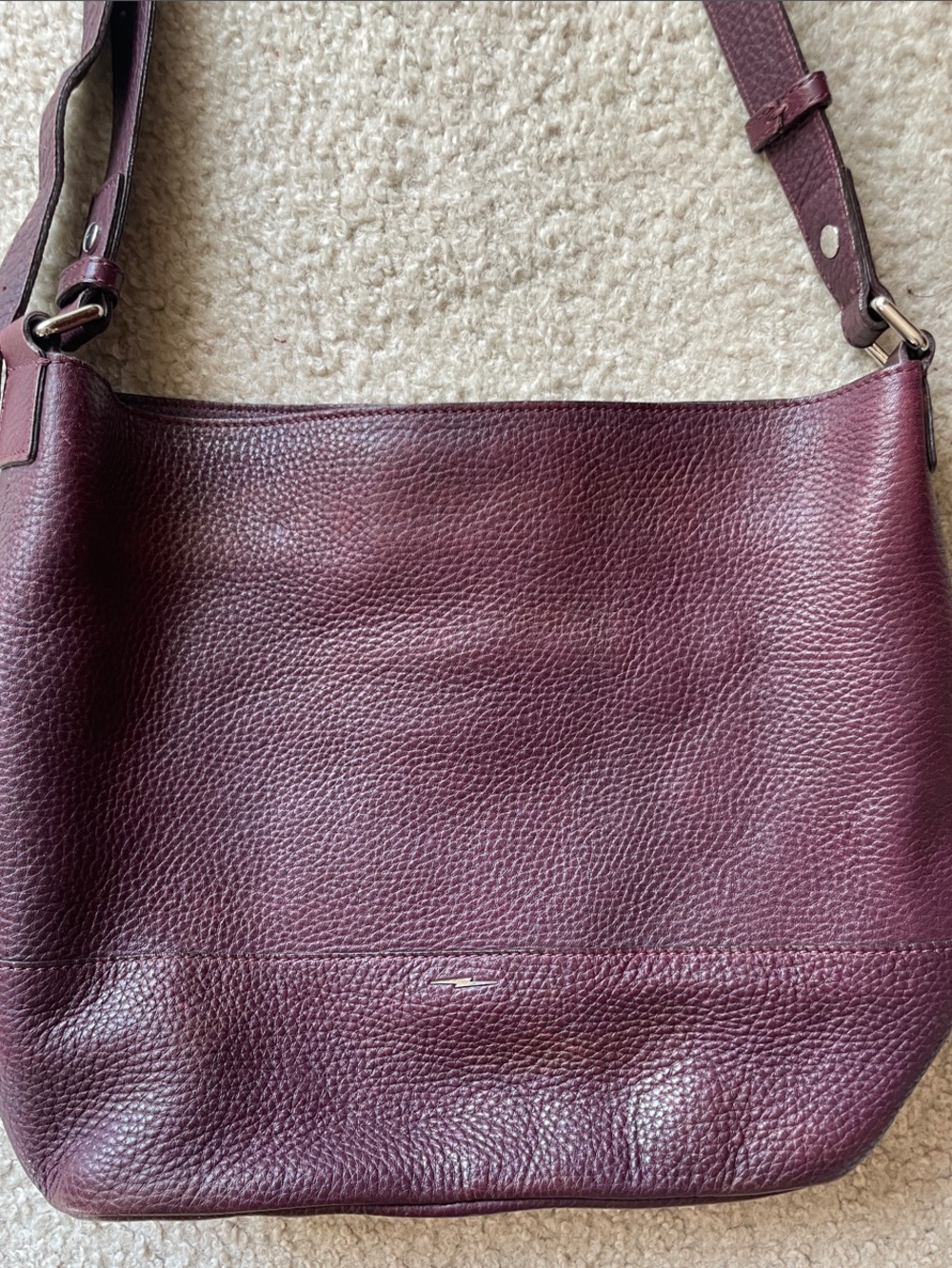 Shinola Plum Leather Crossbody and Shoulder Bag